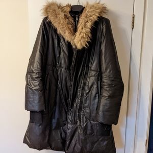 Mackage Black Coat - Fur Lined Hood - Size M